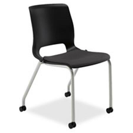 THE HON CO HONMG201CU10 4-Leg Stack Chair- 23 in. x 21 in. x 32.25 in.- Onyx-Black HMG2.N.A.ON.CU10.PLAT